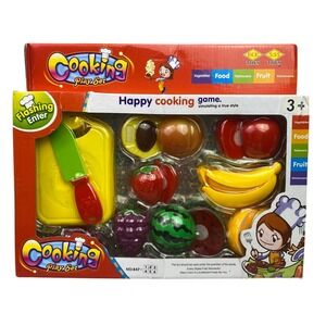 Happy Cooking Play Set Pretend Food Cutting Fruit Vegetable Kitchen Toy Kids 3+